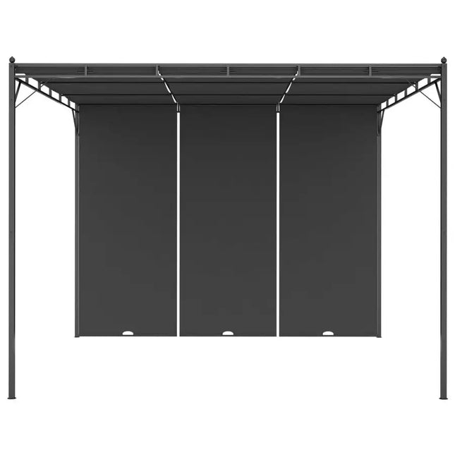 Garden Gazebo with Side Curtain 118.1"x118.1"x88.6" Anthracite