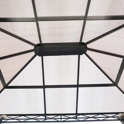 10x12 Hardtop Gazebo,UV 50+ Outdoor Canopy with Mosquito Netting and Curtains, Outdoor Shelter