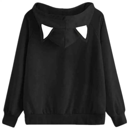 autumn and winter new women's cat head print loose hooded casual sports hoodie