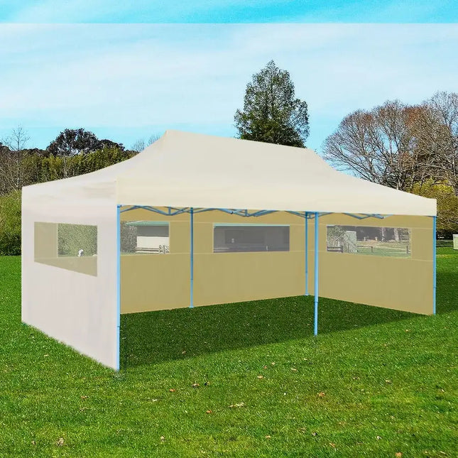 Tienda de campaña plegable para fiestas, color crema, 9'10"x19'8"