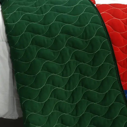 [Funny Magic Cube] 3PC Vermicelli-Quilted Patchwork Quilt Set (Full/Queen Size)