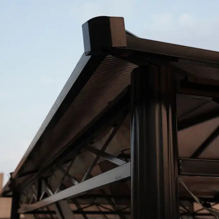 10x12 Hardtop Gazebo,UV 50+ Outdoor Canopy with Mosquito Netting and Curtains, Outdoor Shelter