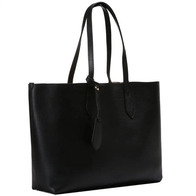 NEW Burberry Black Haymarket Check Reversible Leather Tote Shoulder Bag