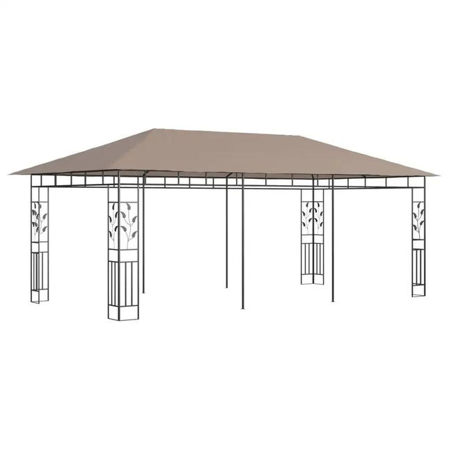 Gazebo with Mosquito Net 19.7'x9.8'x9' Taupe 180 g/m2