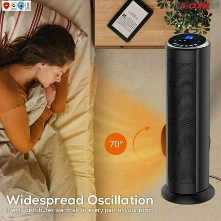 Space Heater Portable for Indoor Use 1500W 24" 5Core HTR T