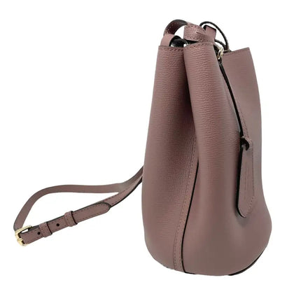 NEW Burberry Pink Haymarket Lone Small Leather Crossbody Bucket Bag
