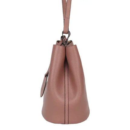 NEW Burberry Pink Haymarket Lone Small Leather Crossbody Bucket Bag