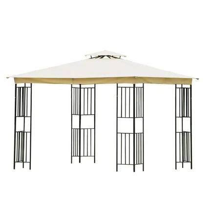 Patio Gazebos for Patios Double Roof Soft Canopy Garden Backyard Gazebo for Shade and Rain,Beige
