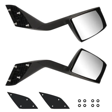 LEAVAN Black Hood Mirrors Pair For Volvo VNL 2004-2017 Truck Left and Right Side