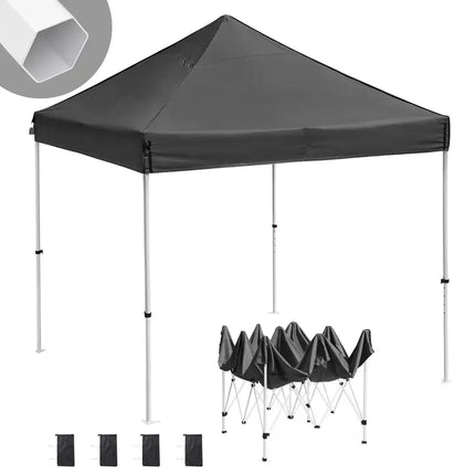 Gazebo plegable con dosel EZ Pop Up de 10 x 10 pies/negro