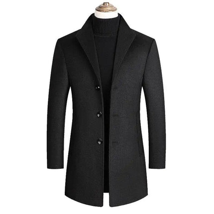 Men Wool Blends Coats Autumn Winter New Solid Color High Quality Men's Jacket Luxurious Brand Clothing