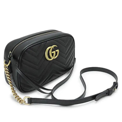 NEW Gucci Black Marmont Small Matelasse Crossbody Shoulder Bag