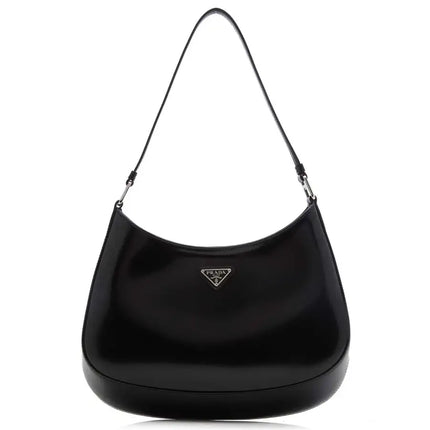 NEW Prada Black Cleo Leather Hobo Shoulder Bag