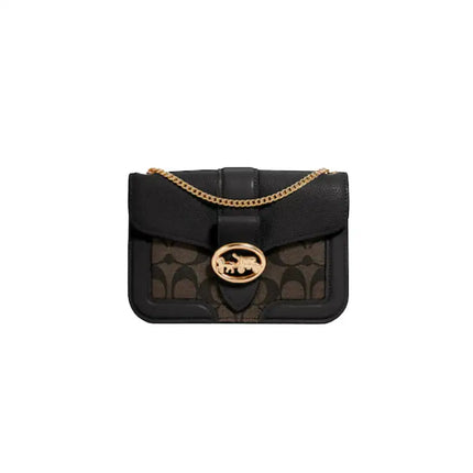 NEW Coach Brown Georgie Monogram Canvas Crossbody Bag