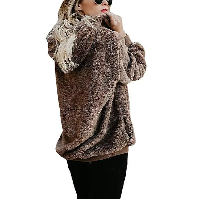 Women's Fleece Hoodies Fuzzy Oversized Sweatshirt Hooded with Pockets