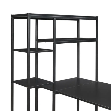 Office Computer desk with multiple storage shelves(Black) Free shipping!
