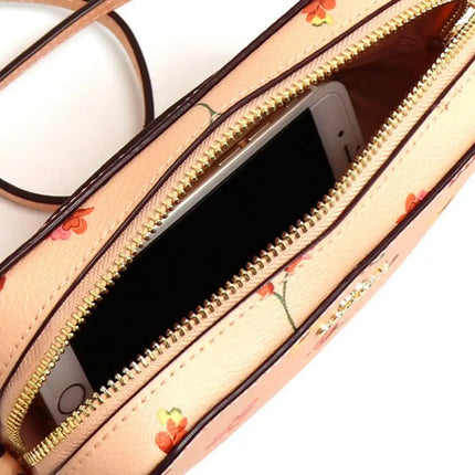 NEW Coach Pink Mini Mystical Floral Print Canvas Camera Crossbody Bag