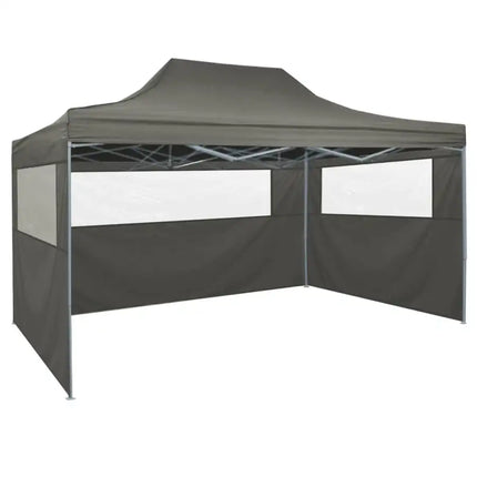 Foldable Tent Pop-Up with 4 Side Walls 9.8'x14.8' Anthracite