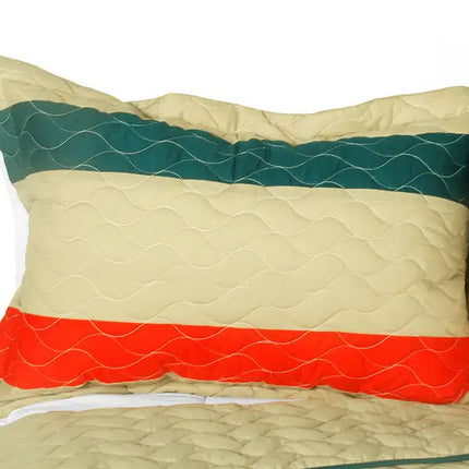 [Rose Life] 3PC Patchwork Quilt Set (Full/Queen Size)