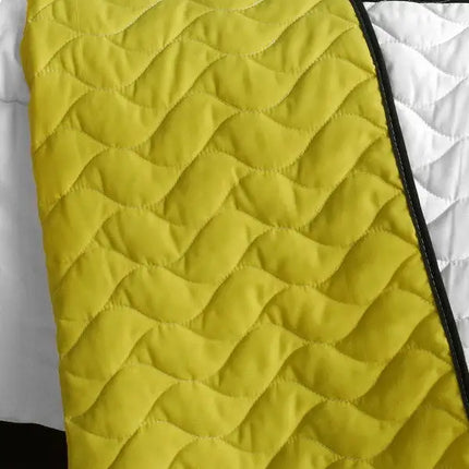 [Little Smile] Vermicelli-Quilted Patchwork Geometric Quilt Set Full/Queen