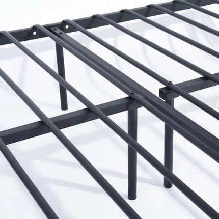 Metal Bed Frame Full Size with Headboard and Footboard Single Platform Mattress Base,Metal Tube(Full size, black) No Box Spring Needed
