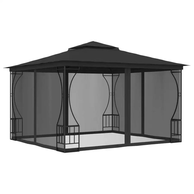 Gazebo with Nets 9.8'x9.8'x8.7' Anthracite - Vickie Lynn's