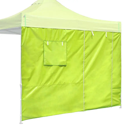 10x10ft EZ Canopy Gazebo Silver Coated Side Wall With Windows & Door/Green Glow
