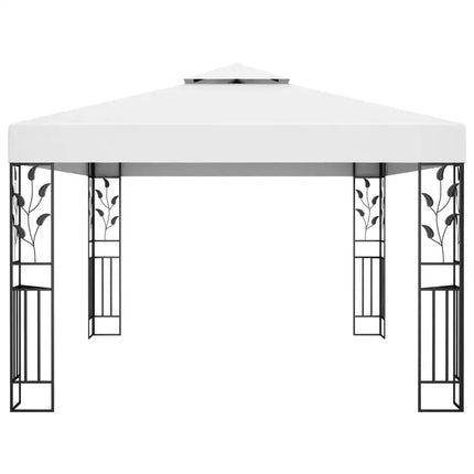 Gazebo with Double Roof 118.1"x157.5" White