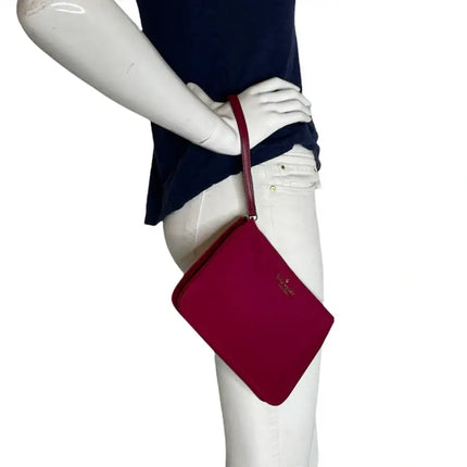 NEW Kate Spade Red Cranberry Cocktail Chelsea Medium Nylon Wristlet Pouch Clutch Bag