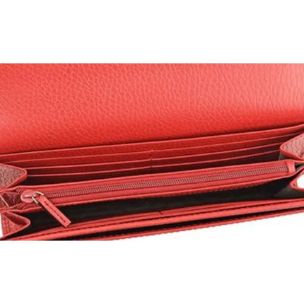 NEW Gucci Red Interlocking G Leather Long Wallet Clutch Bag