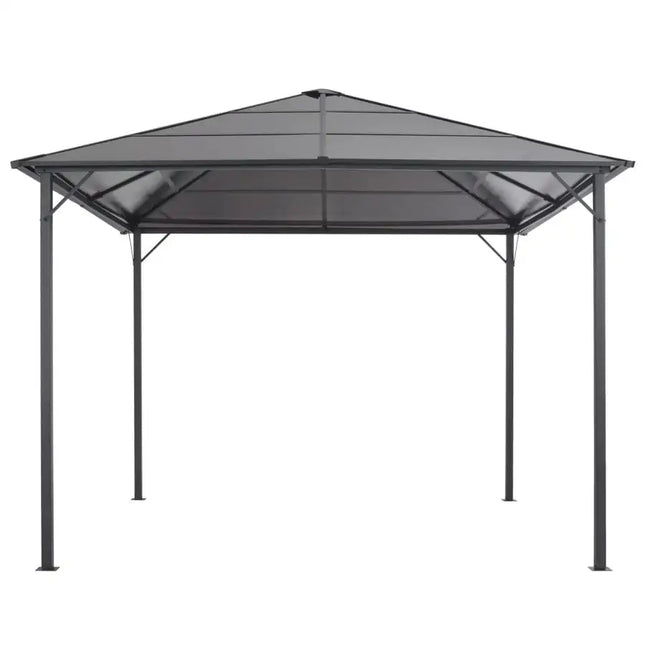 Gazebo with Roof Aluminum 9.8'x9.8' Black
