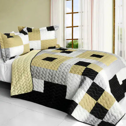 [Bee's Garden] Brand New Vermicelli-Quilted Patchwork Quilt Set Full/Queen