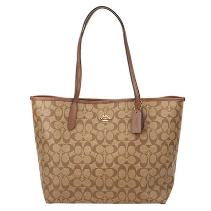 NEW Coach Brown City Tote Monogram Signature Canvas Tote Shoulder Bag