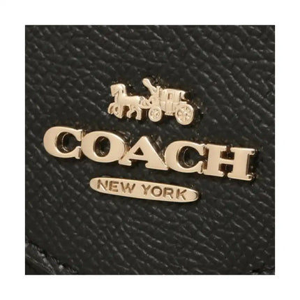 NEW Coach Black Travel Crossgrain Leather Envelope Wallet Clutch Bag