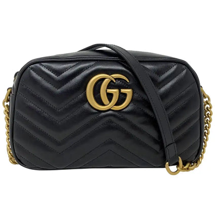 NEW Gucci Black Marmont Small Matelasse Crossbody Shoulder Bag