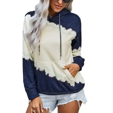 Tie-dye Hooded Long Sleeved Sweater