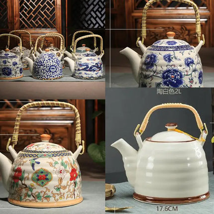 Elegant Japanese Porcelain Teapot Home Teapot-White