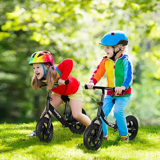 Kids Balance Bike No Pedal Bicycle for 2-4 Years Old, Toddler Balance Push Bike with 12" EVA Polymer Foam Tire, Height Adjustable, Lightweight Frame,(Pink/Black/red)