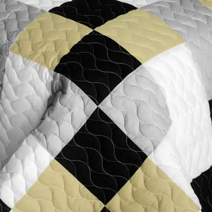[Bee's Garden] Brand New Vermicelli-Quilted Patchwork Quilt Set Full/Queen