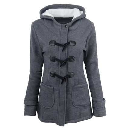 Womens Hoodies Sweatshirt Fashion Side Zipper Patchwork Warm Hooded Sweatshirt Jacket
