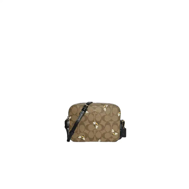 NEW Coach Brown Mini Bee Print Monogram Signature Canvas Camera Crossbody Bag