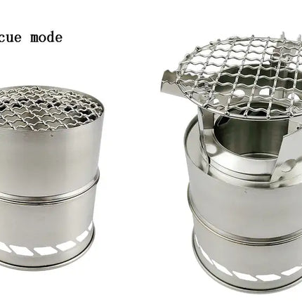 Outdoor Mini Stainless Steel Folding Wood Stove Wood Stove Portable Bbq Camping Stove