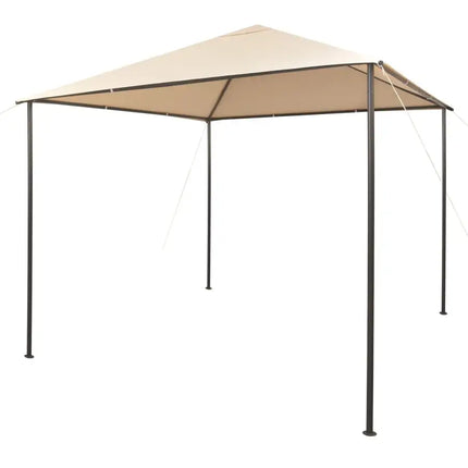 Gazebo Pavilion Tent Canopy 118.1"x118.1" Steel Beige