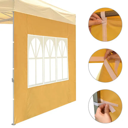 10x10ft EZ Canopy Gazebo With Windows Mineral Yellow PANTONG 15-1046TPX