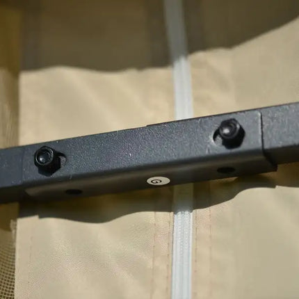 U_STYLE Quality Double Tiered Grill Canopy, Outdoor BBQ Gazebo Tent with UV Protection, Beige