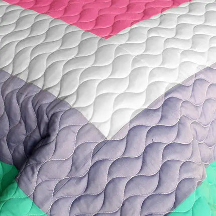 [Wonderland] 3PC Vermicelli - Quilted Patchwork Quilt Set (Full/Queen Size)