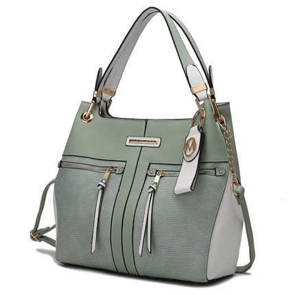 MKF Collection Sofia Tote Handbag with Keyring Vegan Leather For Women by Mia k