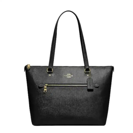 NEW Coach Black Gallery Crossgrain Leather Tote Shoulder Bag