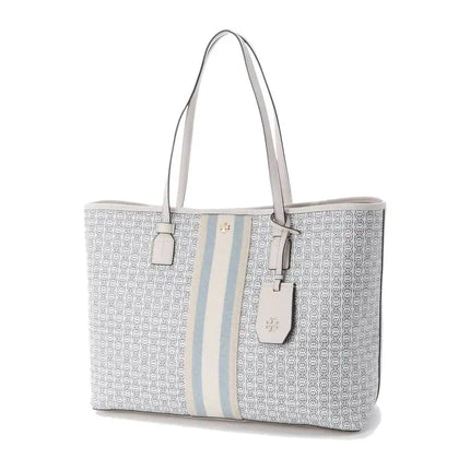 Tory Burch Gemini Link Ivory Canvas Women's Shoulder Tote Bag