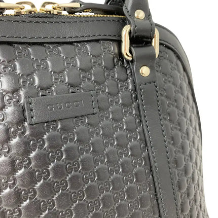 NEW Gucci Black Mini Convertible Micro GG Guccissima Dome Leather Satchel Shoulder Bag